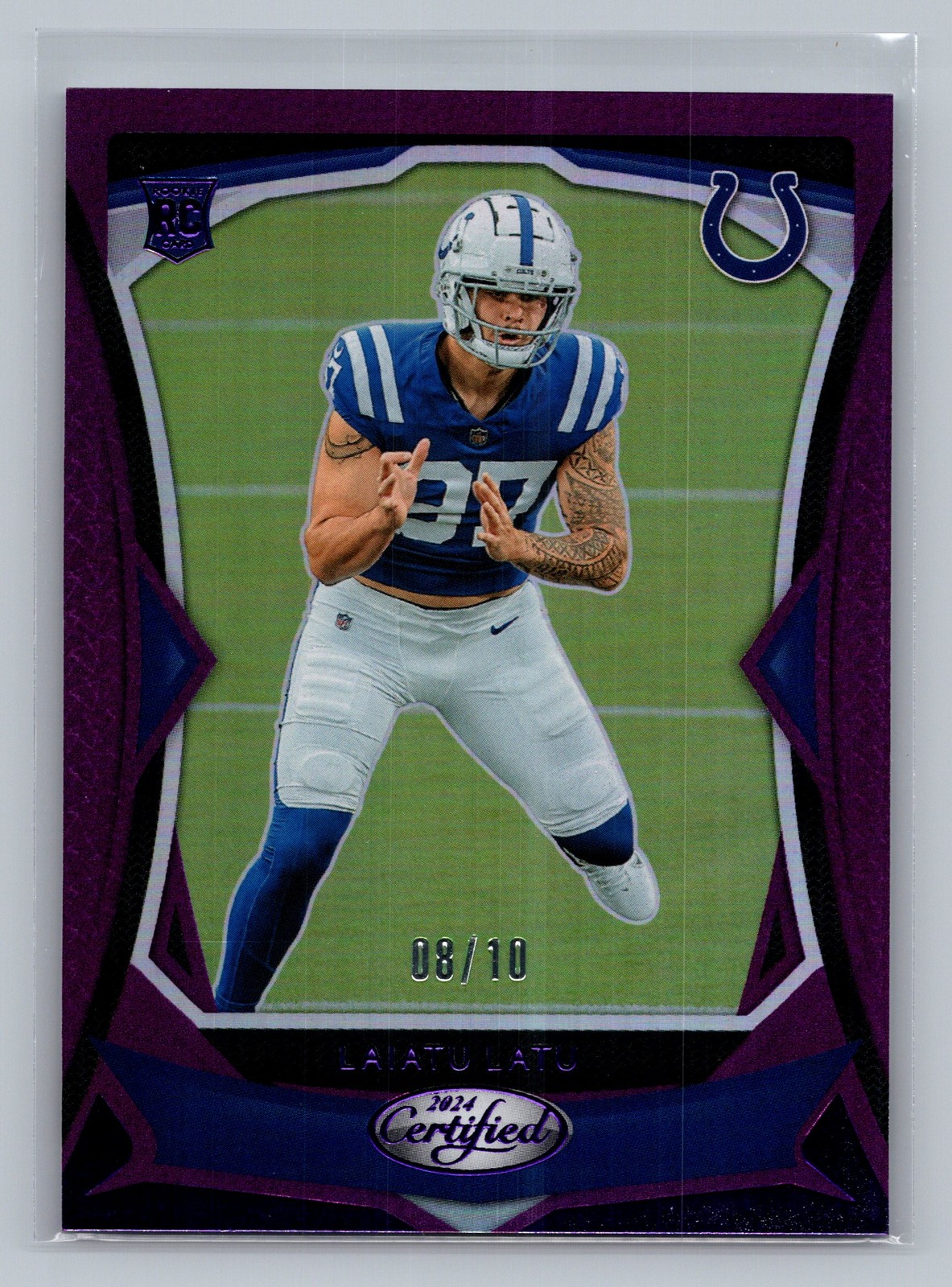 2024 Panini Certified #111 Laiatu Latu Mirror Purple #/10