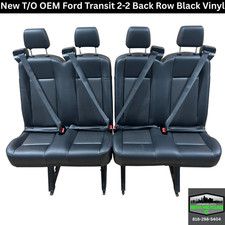 Ford Transit 2015-26 Black Vinyl 4 Passenger Split Bench Seat 12 Pass Van