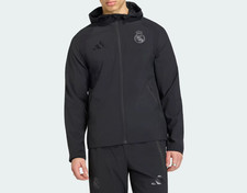 Image of adidas Men's Real Madrid Travel Full Zip Football Windbreaker Black