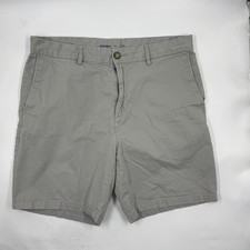 Old Navy Mens Slim Fit Shorts 36 Gray Cotton Built-In Flex Straight Casual Wear