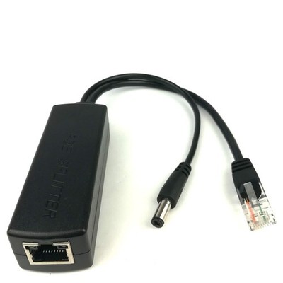 DSLRKIT DC 5V 2,4A Aktiver PoE Splitter Power over Ethernet 802.3af blackone 