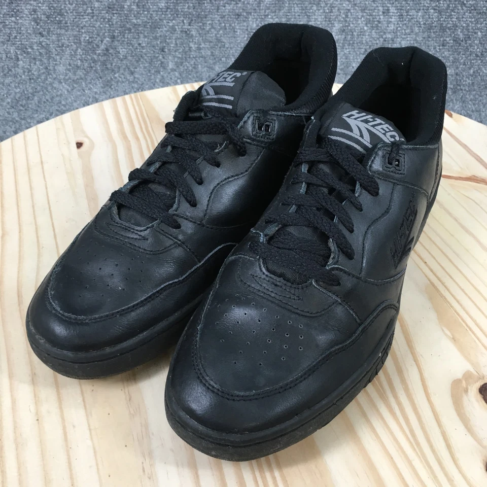 Zapatos Hi-Tec para Hombres 10.5 Ropa de Calle Cuero Negro Tenis Deportivos Parte Superior Baja Con Cordones Foto 3 de 4