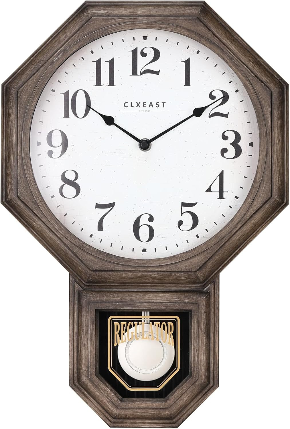Pendulum Wall Clock, Large Schoolhouse Regulator Pendulum Wall Clocks for Living