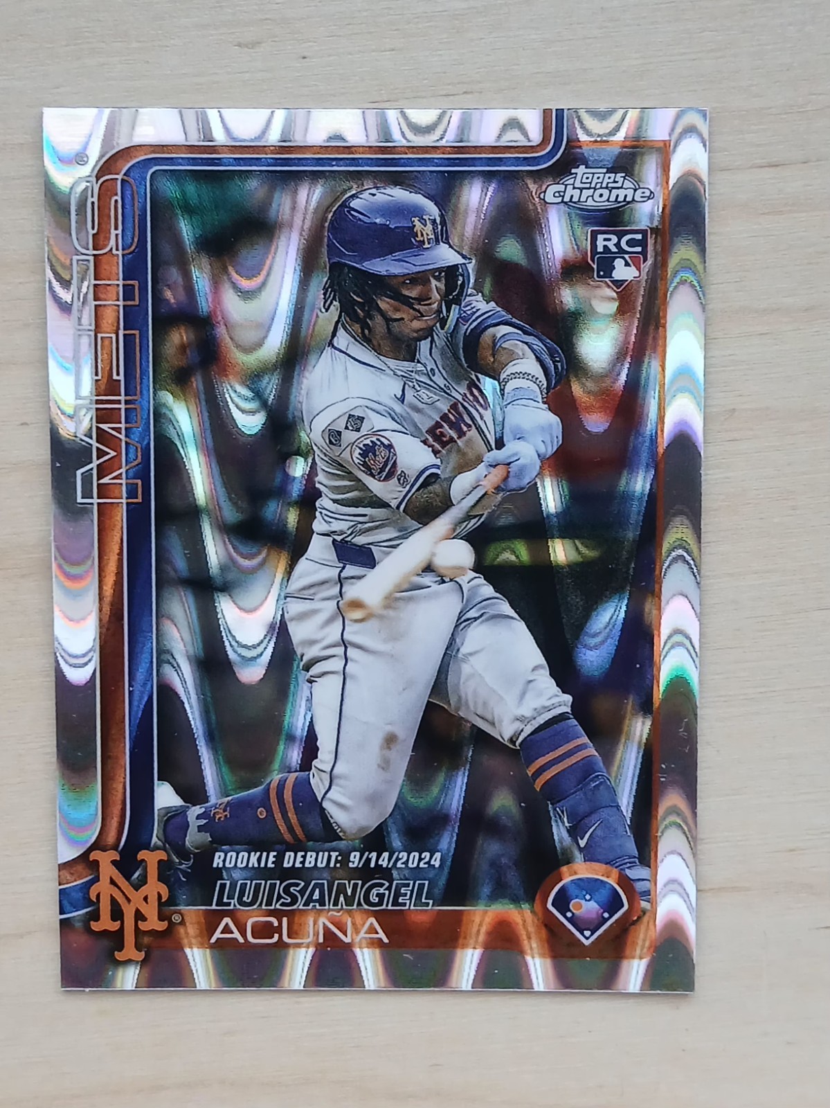 2025 Topps Chrome Update #USC53 Luisangel Acuna RC -RayWave Refractor "Debut"