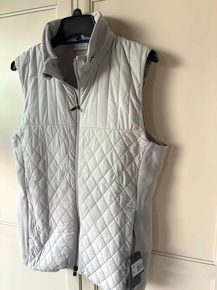 KJUS Men's Pike Quilted Full Zip Insulated Vest Light Grey Size XL,2XL- NWT