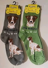 FOOZYS CANINE JACK RUSSELL DOG PUPPY SOCK DRESS CASUAL UNISEX SOX PET 2 PAIR
