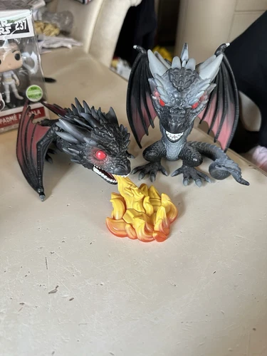 Lot of 2 Funko Pop! Game Of Thrones Hot Topic Drogon and Fiery Drogon Figures