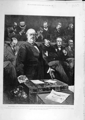 Original Old Antique Print 1895 Harcourt Government Resignation House Commons