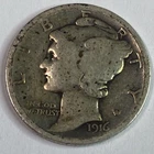 1916  **P** MERCURY HEAD SILVER DIME **NICE COIN!** -