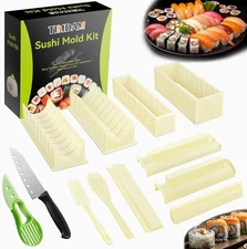 Sushi Making Kit, 12 Pcs Sushi Maker Kit, Sushi Molds Press with Sushi Rice Mold
