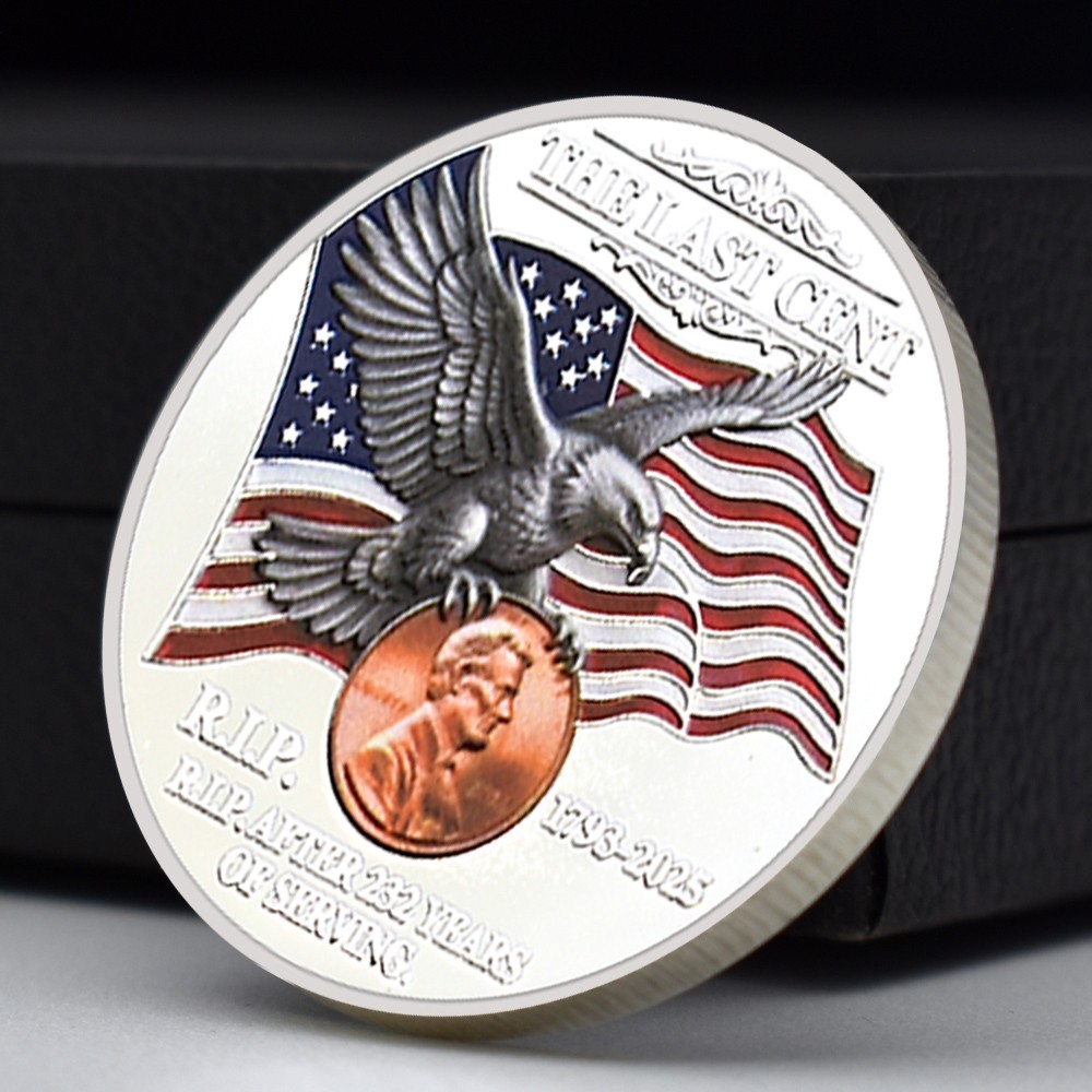 Final Cent Tribute Eagle Coin 1793-2025 R.I.P Penny Commemorative