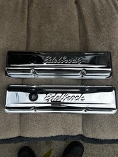 Edelbrock 4449 Signature Series Chrome Valve Cover Set 59-86 Sbc Chevy 262-400 Edelbrock 4449 Signature Series Chrome Valve Cover Set 59-86 Sbc Chevy 262-400