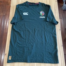 Canterbury Ruby T Shirt Size 2XL British & Irish Lions Logo Green Crest