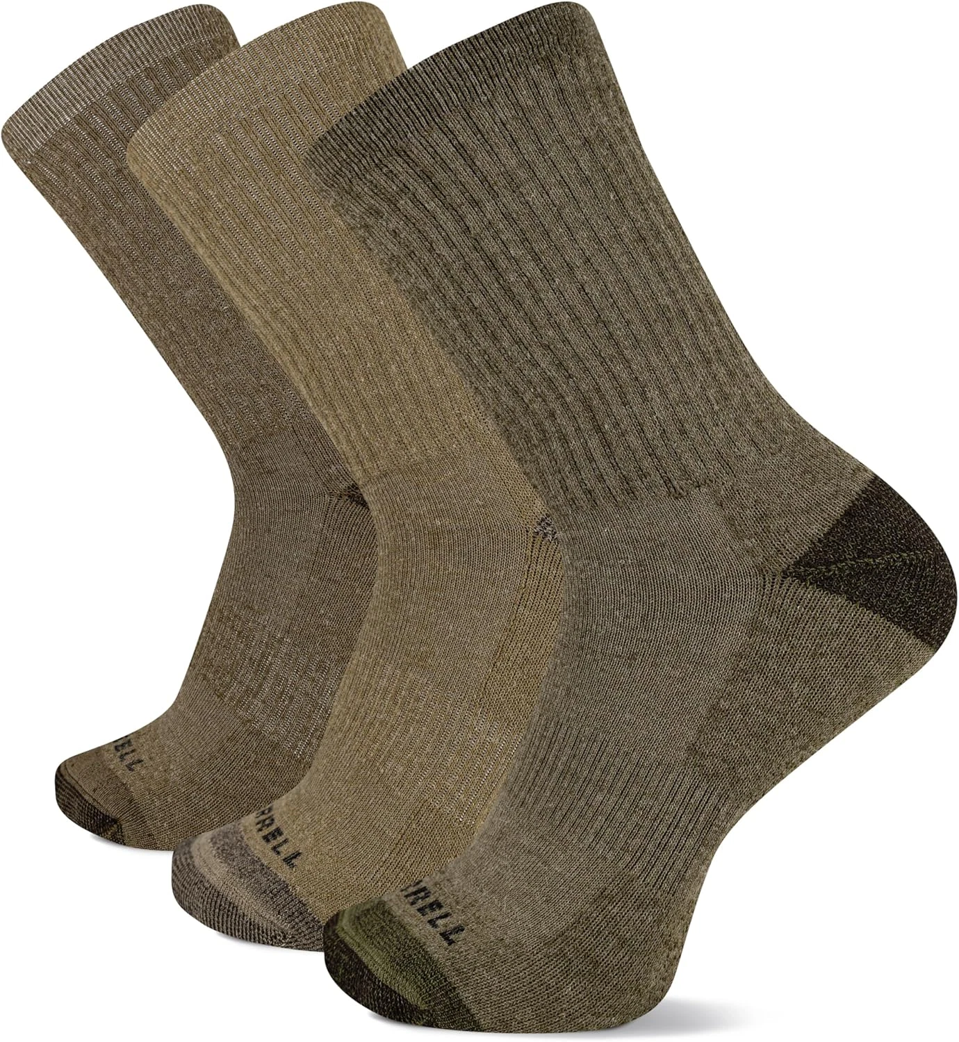 Unisex Adult Wool Hiking Crew Socks (3-Pack)