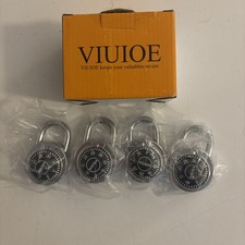 4 Pack -Combination Locks, Fixed Dial Combination Padlock 3 Digit Code Standard
