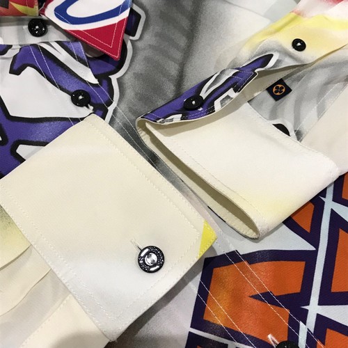 LOUIS VUITTON Used Graphic Statement Logo Shirt FKTO04 White x Multi Size34 Revi - Picture 6 of 8