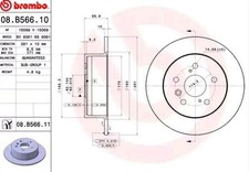 2x BREMBO Disque de frein Arrière pour TOYOTA Camry Berline (V4) 281mm