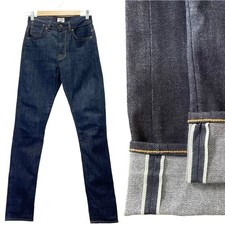Railcar Fine Goods Selvedge Cotton Denim Skinny Jeans Dark Raw Denim Size 25  0