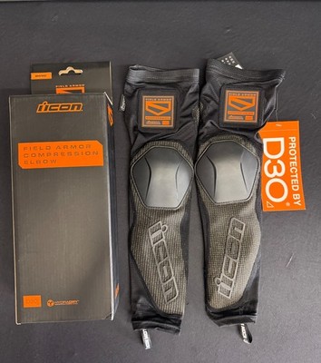 ICON Field Armor D3O Compression Elbow Guards S/M Motorcycle Sleeves NEW