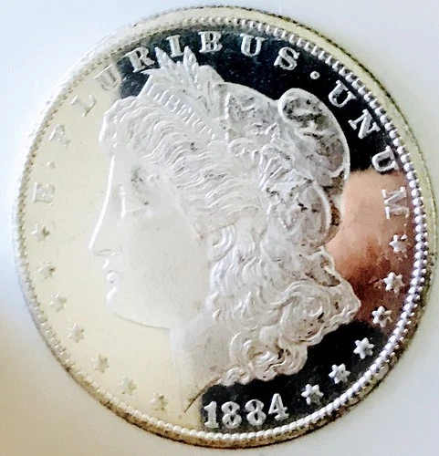 1884 CC MORGAN DOLLAR! MONSTER DMPL! GEMBU++ CLEAN CHEEK CAMEO UDM** NR #64581