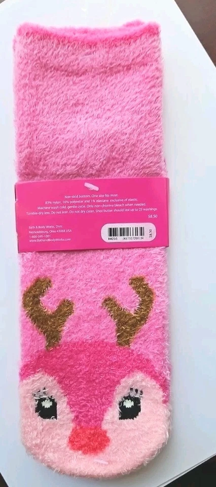 RARO DESCATALOGADO Bath Body Works calcetín de salón con infusión de karité cosquillas ROSA antideslizante Foto 4 de 4