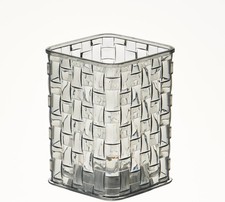 Acrylic Pen Holder Woven Texture Desk Organizer