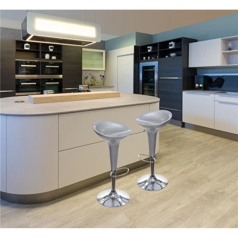 MAURY'S SGABELLO BAR CUCINA QUICK SILVER ARGENTO DESIGN MODERNO ABS E METALLO - Immagine 3 di 4