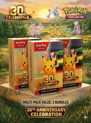 Presale - 3x Pokemon 30th Anniversary Celebration Booster Bundle SHIPS EARLY OCT