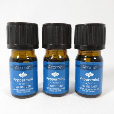 3 Airome Peppermint Aromatherapy Essential Oils for Diffuser  5 ml each