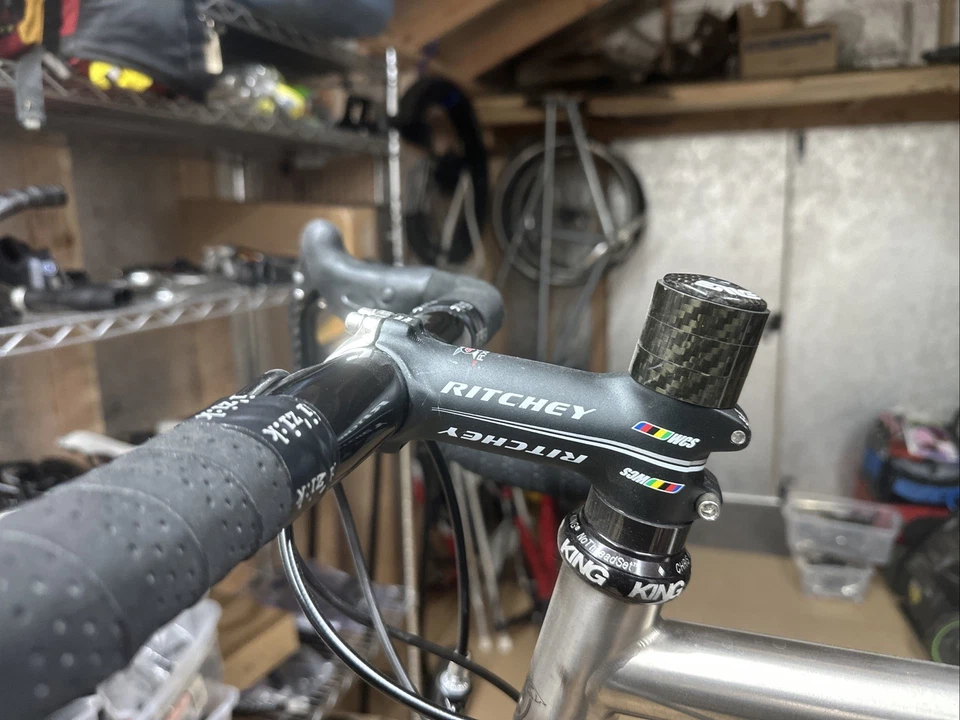 Bicicleta de Carretera 55cm Merlin TR 6/4 Ti Works Titanio Campagnolo Record 10 ENVE Horquilla Foto 3 de 4