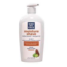 Kiss My Face Moisture Shave 11oz Aloe Vera for Smooth Razor Burn Free Shaving