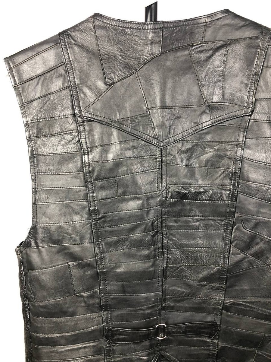 90s Leather Vest Patchwork Black Opium Maison Margiela STYLE Work