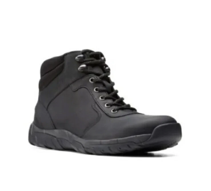 Clarks Men s Grove Hi Ii Black Leather Hiker Ankle Boots UK 8.5 G