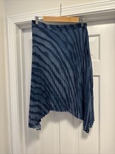 Halston Heritage Skirt Blue Pleated Size 8