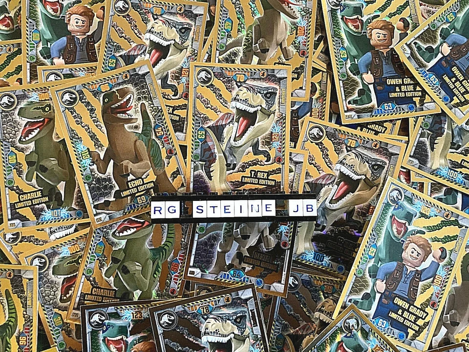 Lego Jurassic World Serie 1 bis 3 Trading Cards Game limitiert Goldkarten LE1-24