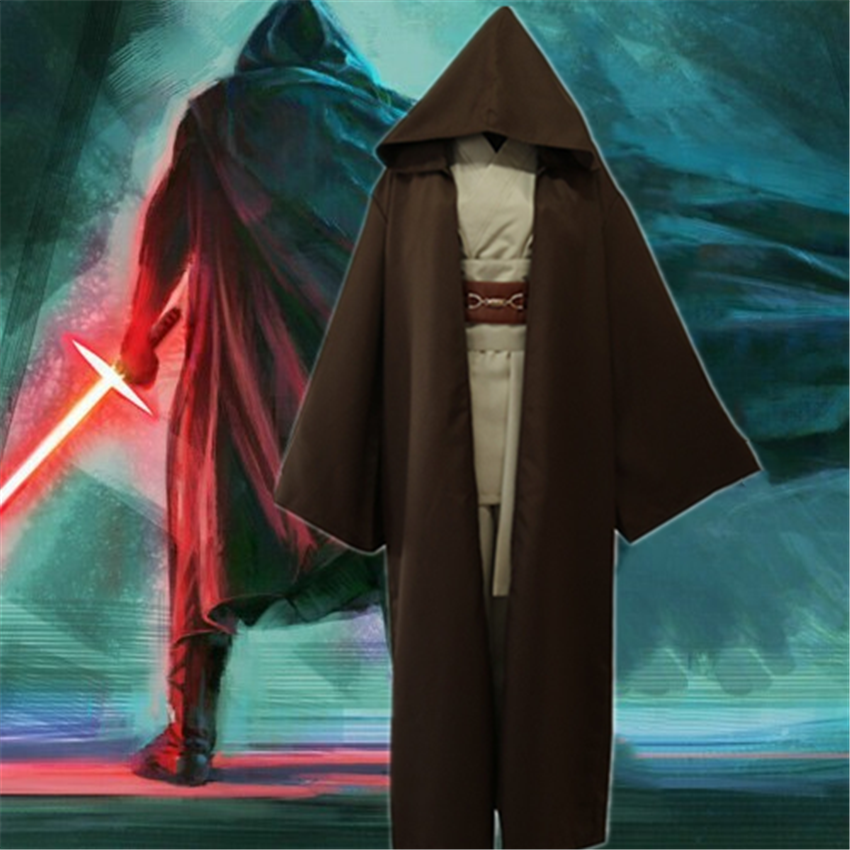 NUWIND Jedi-kostuum voor heren, middeleeuwse tuniek, cape met