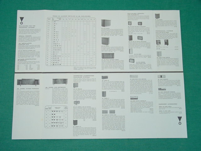 Large 1965 JBL PL65 Fold-Out Sales Brochure, Paragon, Metregon, Olympus, 375 