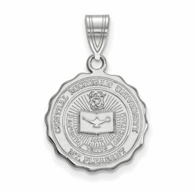 Sterling Silver Central Michigan  Medium Crest Pendant