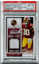 2015 Panini Contenders Jamison Crowder Rookie Ticket Swatches PSA 8