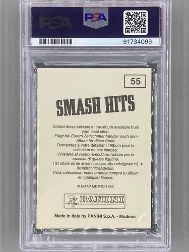 1995 Panini #55 Billie Joe Armstrong Smash Hits Stickers PSA 5 Pop 7 (Music) - Picture 2 of 2
