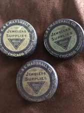 3 Pocket Watch C. & E. Marshall Co. Watch Parts TINS Watchmaker Advertising