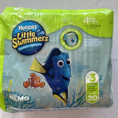 20 Huggies Little Swimmers FINDING NEMO Disposable Swimpants Size 3 16-26 Lb