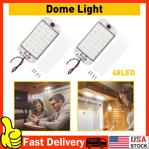 2Pcs 12V LED RV Ceiling Dome Light Car Interior Lighting for Trailer Camper RV - Picture 13 of 14