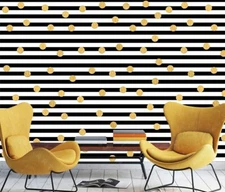 3D Golden Dots ZHUA48619 Wallpaper Wall Murals Removable Self-adhesive Ann