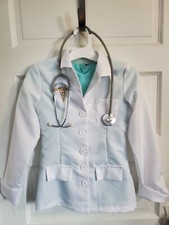 Doctor Dr. Halloween Costume Girls Size Medium, Stethoscope Included Surgeon