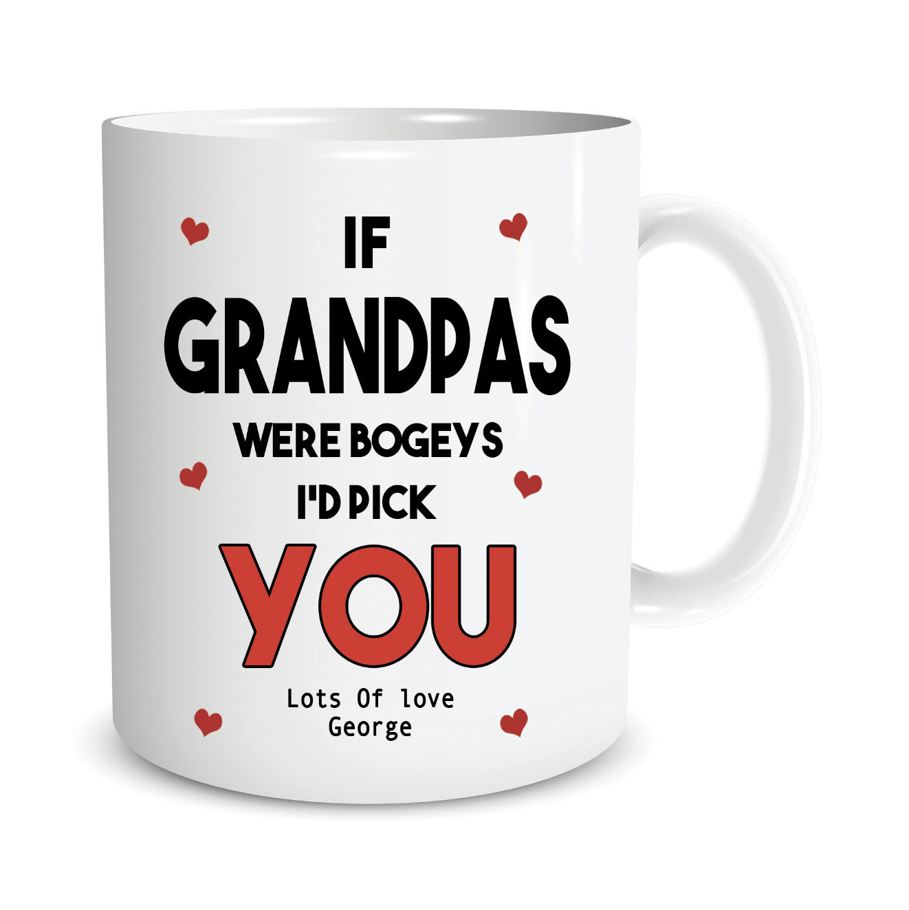 Personalised Funny Gift For Grandpa Novelty Coffee Mug If Grandpas Were Bogeys