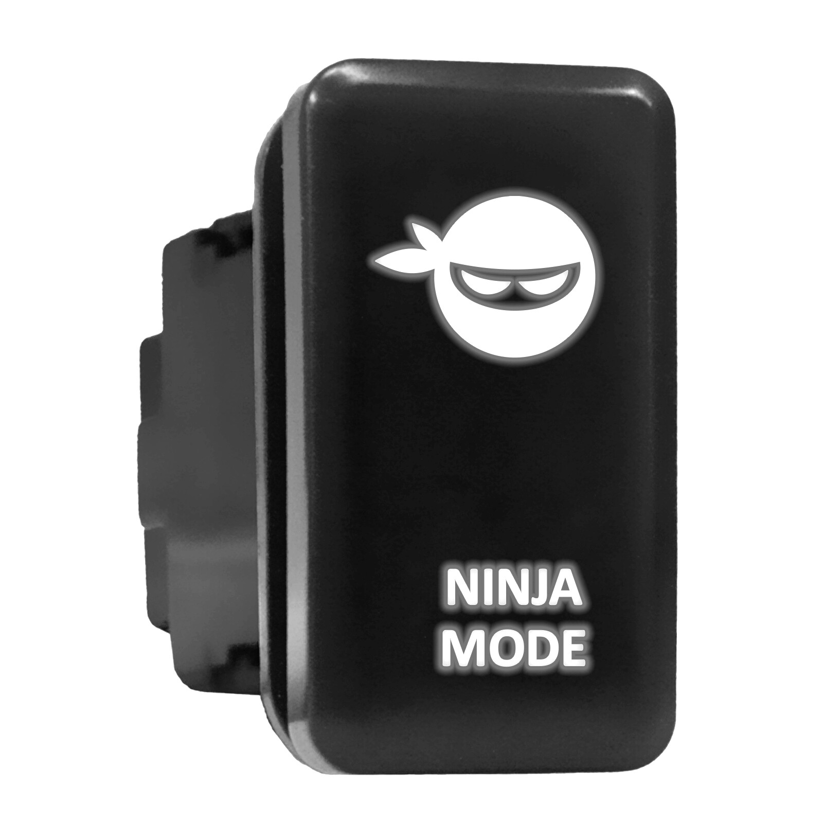 Ninja Mode White LED Backlit Switch Tall Push Button 1.54x0.83 inches for Toyota-image