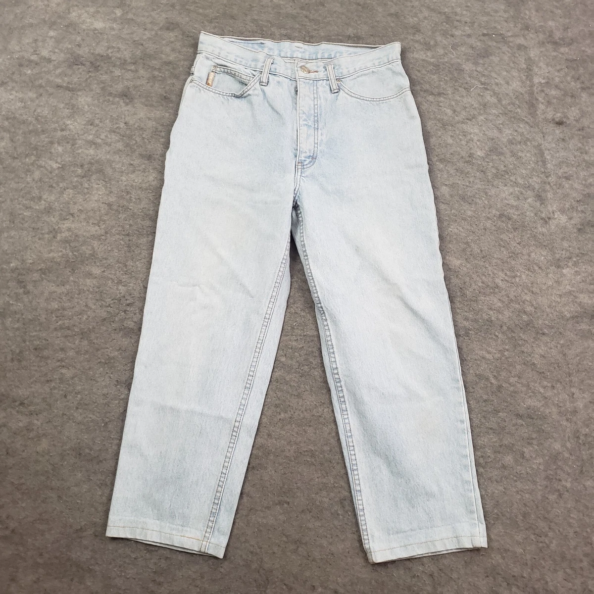 VINTAGE Puma Jeans Women 30x24 Crop Mom High Rise Light Wash Pants Denim Y2k