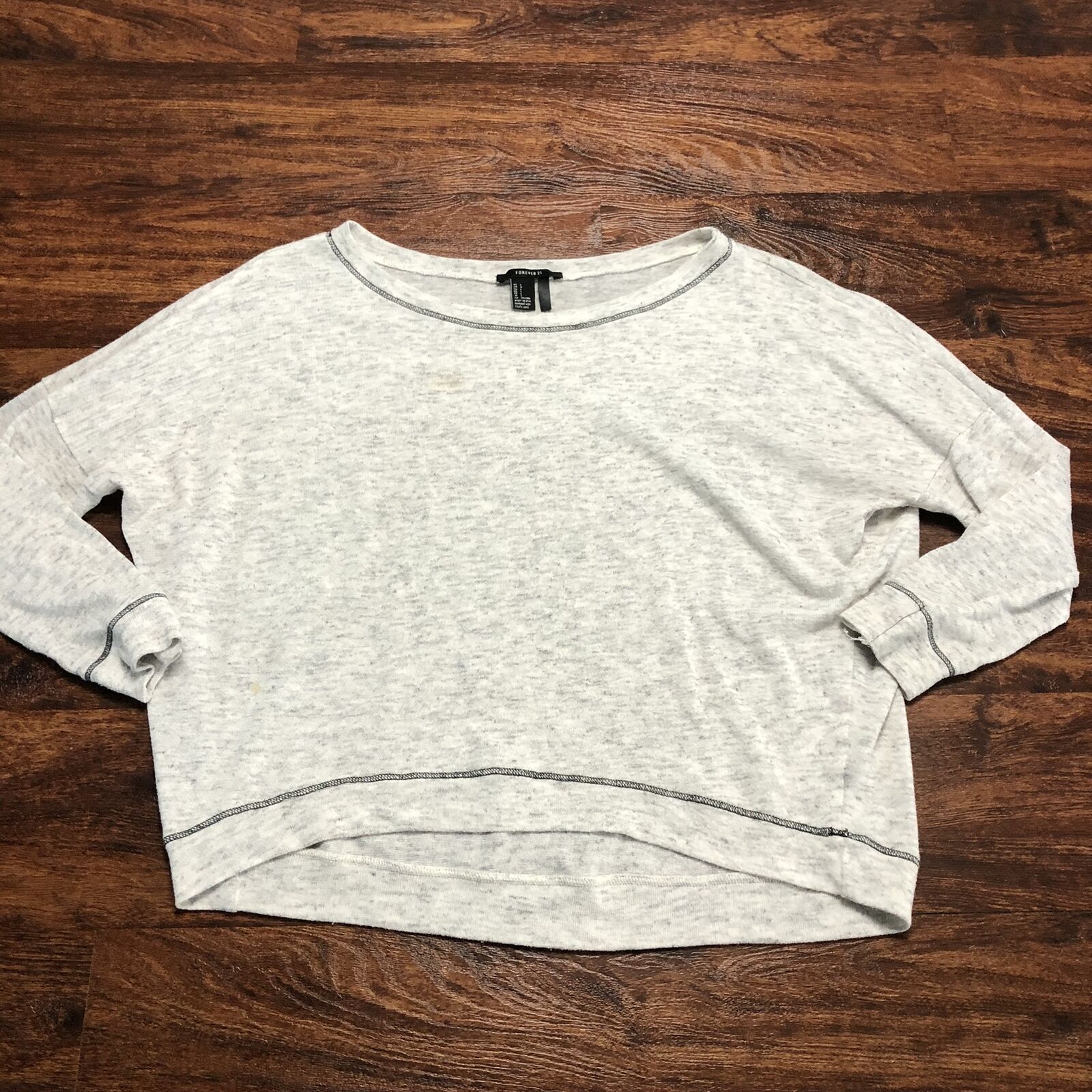 FOREVER 21 Pullover Round Neck Gray Basic T-Shirt… - image 6